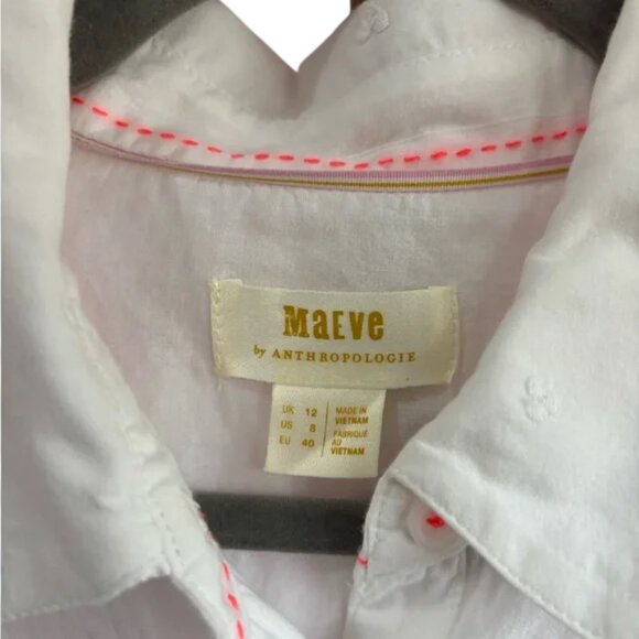 Maeve by Anthropologie button-down shirt white women size 8 - Picture 5 of 5